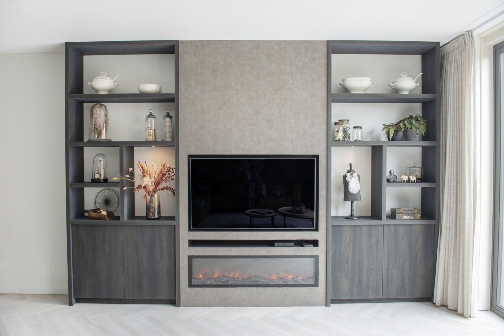 Cinewall van luxe spaanplaat met haard (foto 3)