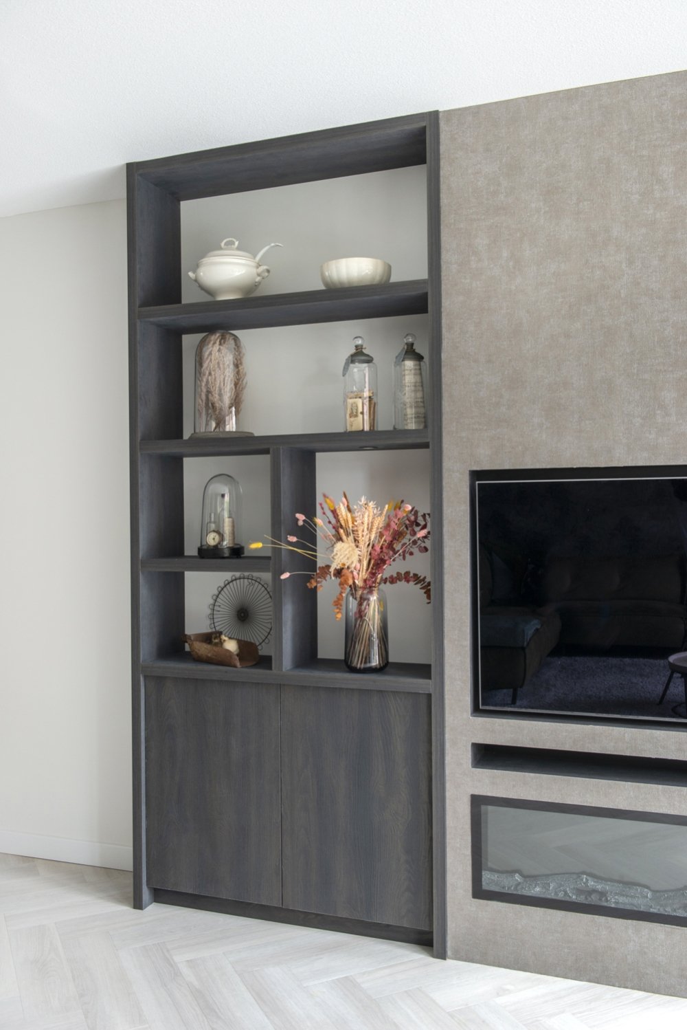 Cinewall van luxe spaanplaat met haard (foto 4)